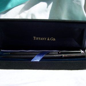 Tiffany & Co. Black Lacquer T-Clip Pen and Pencil Set